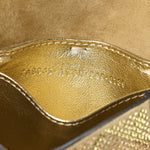 Crystal Vitello Laminato FF Nano Maxi Buckle Baguette Charm Light Gold