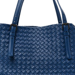 Nappa Intrecciato Medium Cesta Tote Cobalt