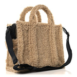 Polyester Cotton Medium The Teddy Traveler Tote Bag Beige