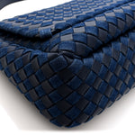 Denim Nappa Intrecciato Padded Messenger Abyss Indigo