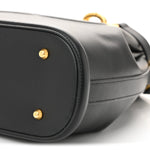 Calfskin CD Embossed Medium C'est Chain Bucket Bag Black