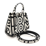 X MARC JACOBS Nappa Mini Peekaboo I SEE U Satchel Black White