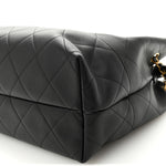 Calfskin Quilted Large Coco Base Shopping Bag Black