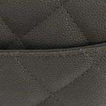 Caviar Quilted Jumbo Double Flap Grey