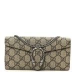 GG Supreme Monogram Dionysus Chain Clutch Wallet Beige Taupe
