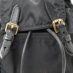 Nylon Small Crossbody Rucksack Backpack Black