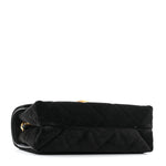 Velvet Strass Diamond Lock Flap Black