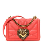 Lambskin Medium Devotion Crossbody Bag Corallo
