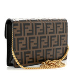 Vitello Cruise F is Fendi Bi-Color FF 1974 Embossed Medium Envelope Wallet On Chain Black Maya