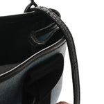 Denim  Fabric Satin Calfskin Navy Cabas XS Blue Black