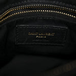 Calfskin Y Quilted Monogram Medium Loulou Chain Satchel Black