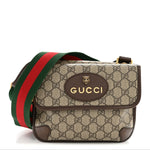 GG Supreme Monogram Web Small Neo Vintage Double Flap Messenger Bag Beige New Acero