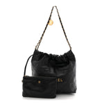 Shiny Calfskin Quilted Small Chanel 22 Black
