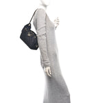Denim Quilted Mini Chanel 25 Handbag Dark Blue