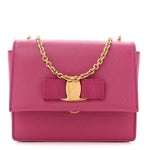 Hammered Calfskin Mini Vara Bow Crossbody Bag Agata Rosa