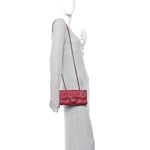 Calfskin Stitched Clutch Flap Red
