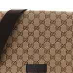Monogram Flap Messenger Bag Beige Dark Brown