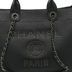 Caviar Small Studded Deauville Tote Black