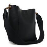 Soft Grained Calfskin Small Sangle Bucket Bag Black