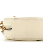 Lambskin Quilted Chanel 19 Round Clutch With Chain White