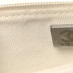 Shiny Caviar Quilted Flap Charm Wallet On Chain WOC White