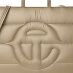 Nylon Large Puff Shopping Bag Cream
