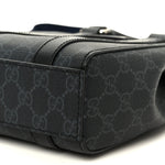 GG Supreme Monogram Appia Calfskin Web Mini Tote Bag Black