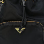 Saffiano Tessuto Nylon Mini Bucket Crossbody Bag Black