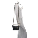Patent Goatskin Quilted Small Gabrielle Hobo Black