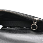 Saffiano Striped Mini Diag Binder Clip Bag Black White Yellow