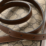 GG Supreme Monogram Small Horsebit 1955 Shoulder Bag Beige Brown Sugar