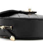 Lambskin Quilted CC In Love Heart Clutch With Chain Black