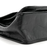 Crinkled Calfskin Matelasse Monogram Medium Niki Chain Satchel Black