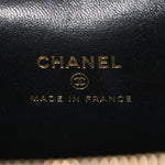 Lambskin Quilted Metal Mini Top Handle Vanity Case With Chain Black