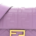 Nappa FF 1974 Embossed Baguette Agapanto