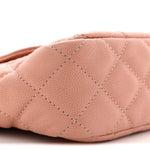 Caviar Quilted Small Wavy CC Hobo Coral