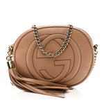 Pebbled Calfskin Mini Soho Chain Bag Camelia