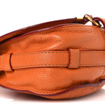 Grained Calfskin Small Marcie Saddle Bag Wood Rose