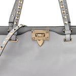 Vitello Small Rockstud Tote Grey