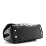 Caviar Quilted Mini Coco Handle Flap Black