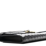 Nappa Intrecciato Long Andiamo Top Handle Clutch Black