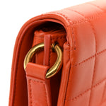 Lambskin Carre Quilted Le Maillon Satchel Orange
