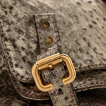 Metallic Pebbled Lambskin Paddington Satchel Grey