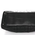 Calfskin Stitched Duffle Travel Bag Black