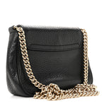 Pebbled Calfskin Small Soho Flap Crossbody Black