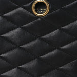 Lambskin Quilted Round Le Maillon Round Tassel Chain Crossbody Bag Black
