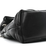 Lambskin Quilted Small Loulou Puffer Monogram Chain Satchel Black