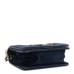 Velvet Quilted Small Boy Flap Blue