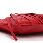 Calfskin Palazzo Fringe Shoulder Bag Red