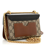 GG Supreme Monogram Calfskin Small Padlock Shoulder Bag Beige Black Cuir